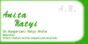 anita matyi business card